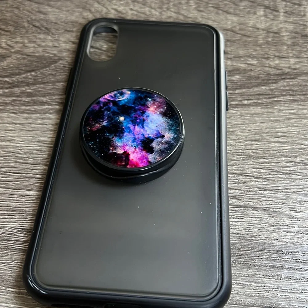 iPhone X case with a galaxy pattern holder